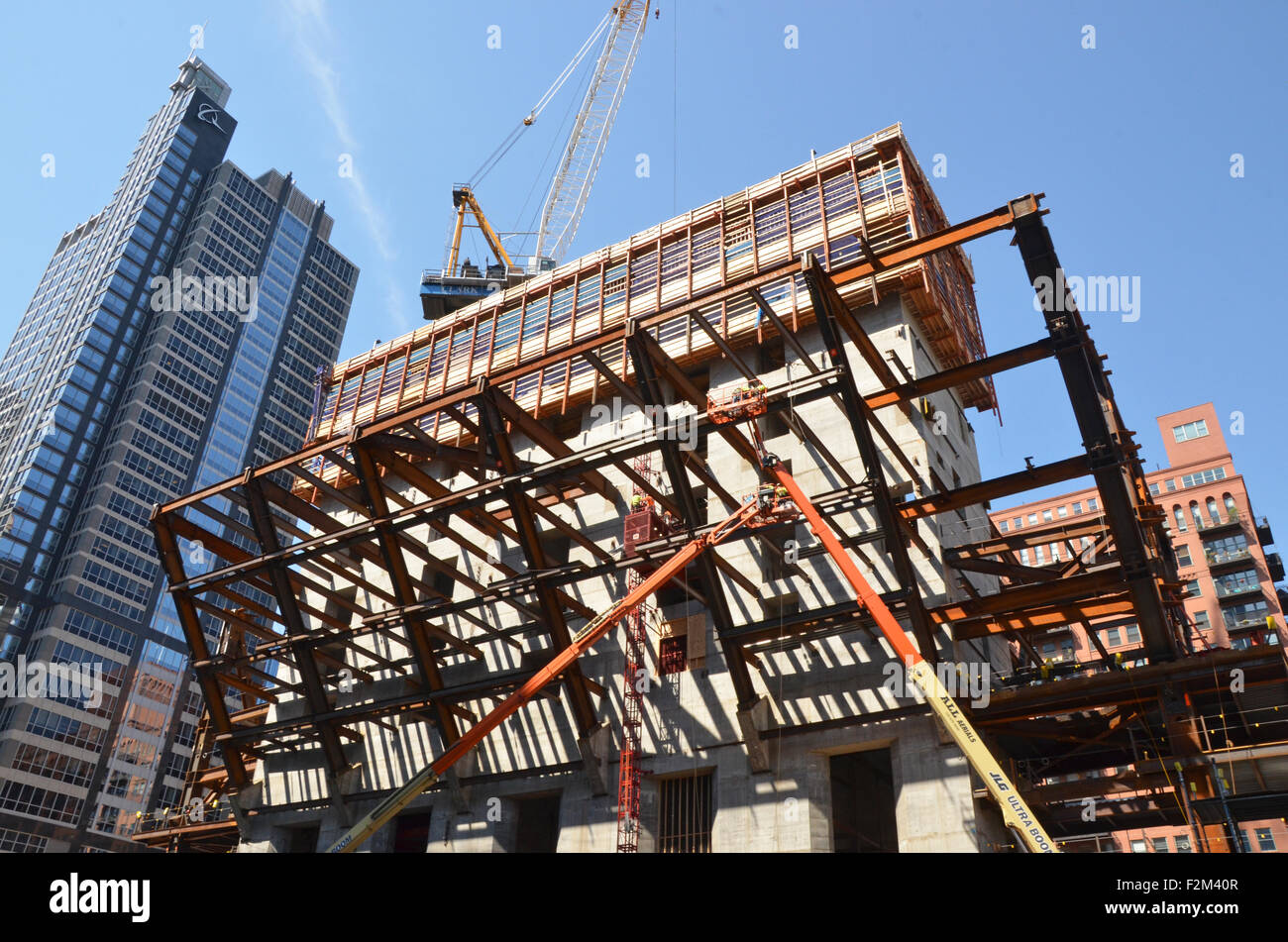 Construction of 150 North Riverside in Chicago, USA. Stock Photo