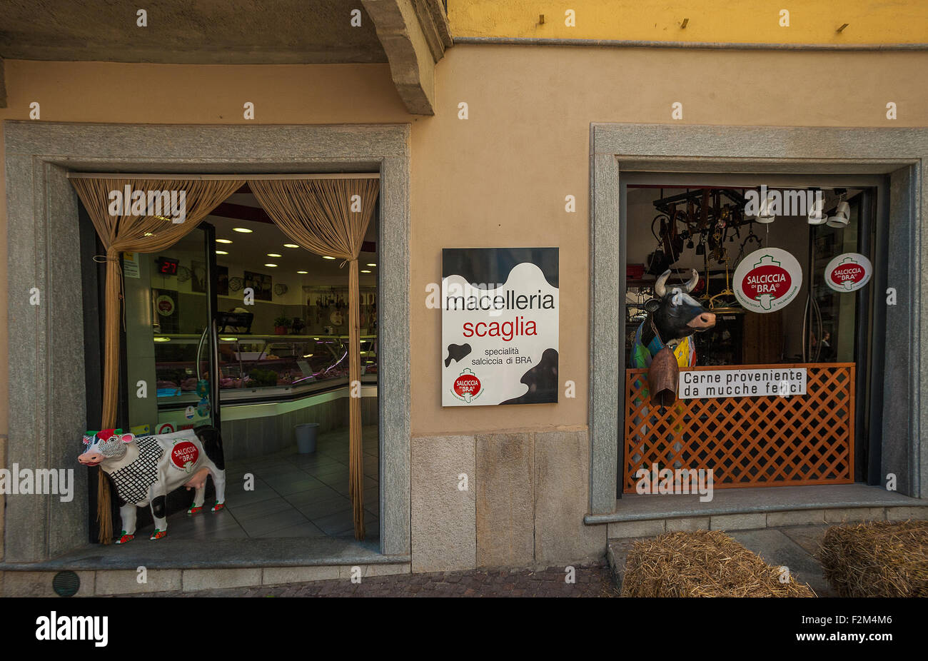 Italy Piedmont Bra butcher shop Scaglia Stock Photo Alamy