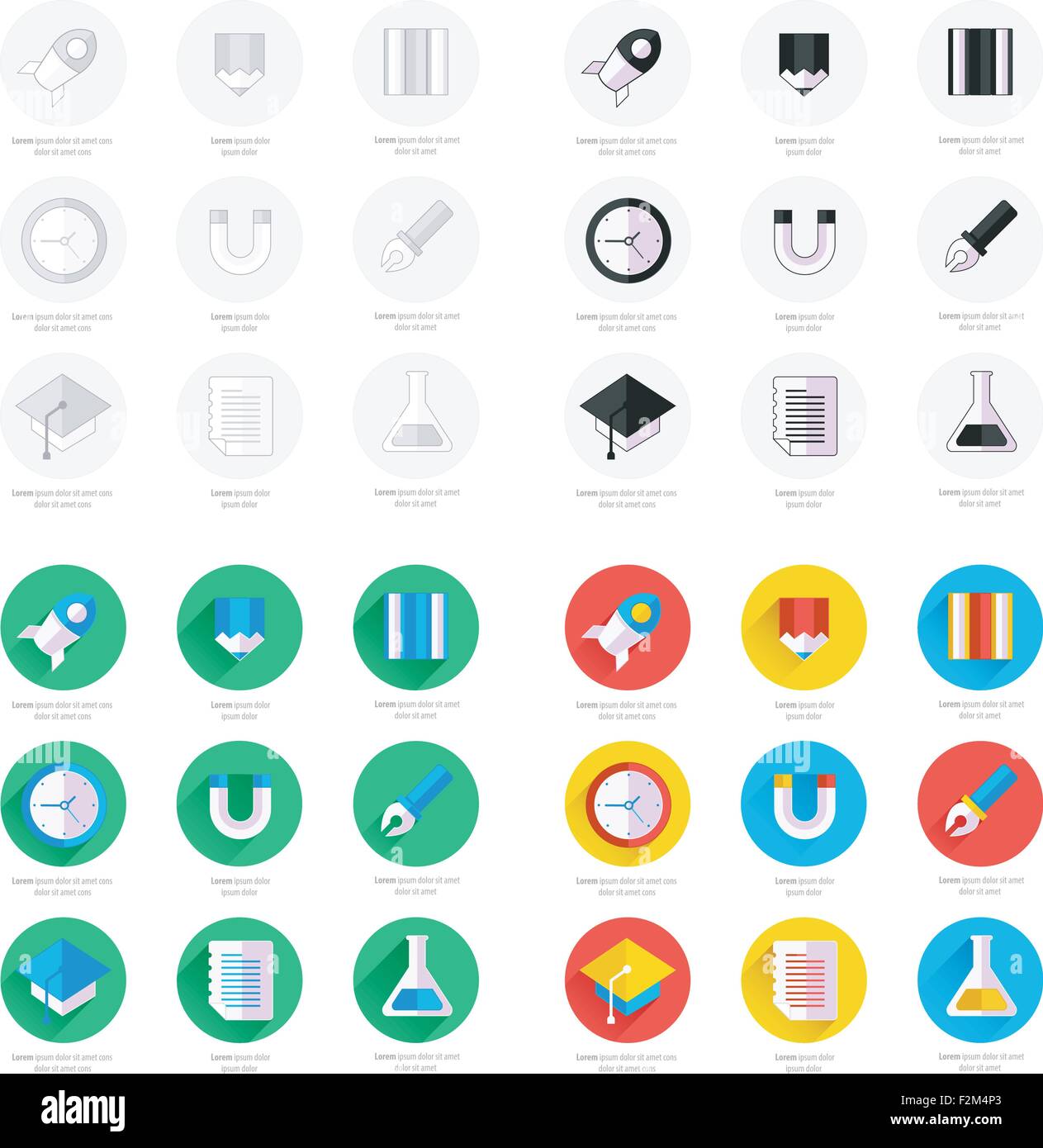 school Web icons set Stock Vector Image & Art - Alamy