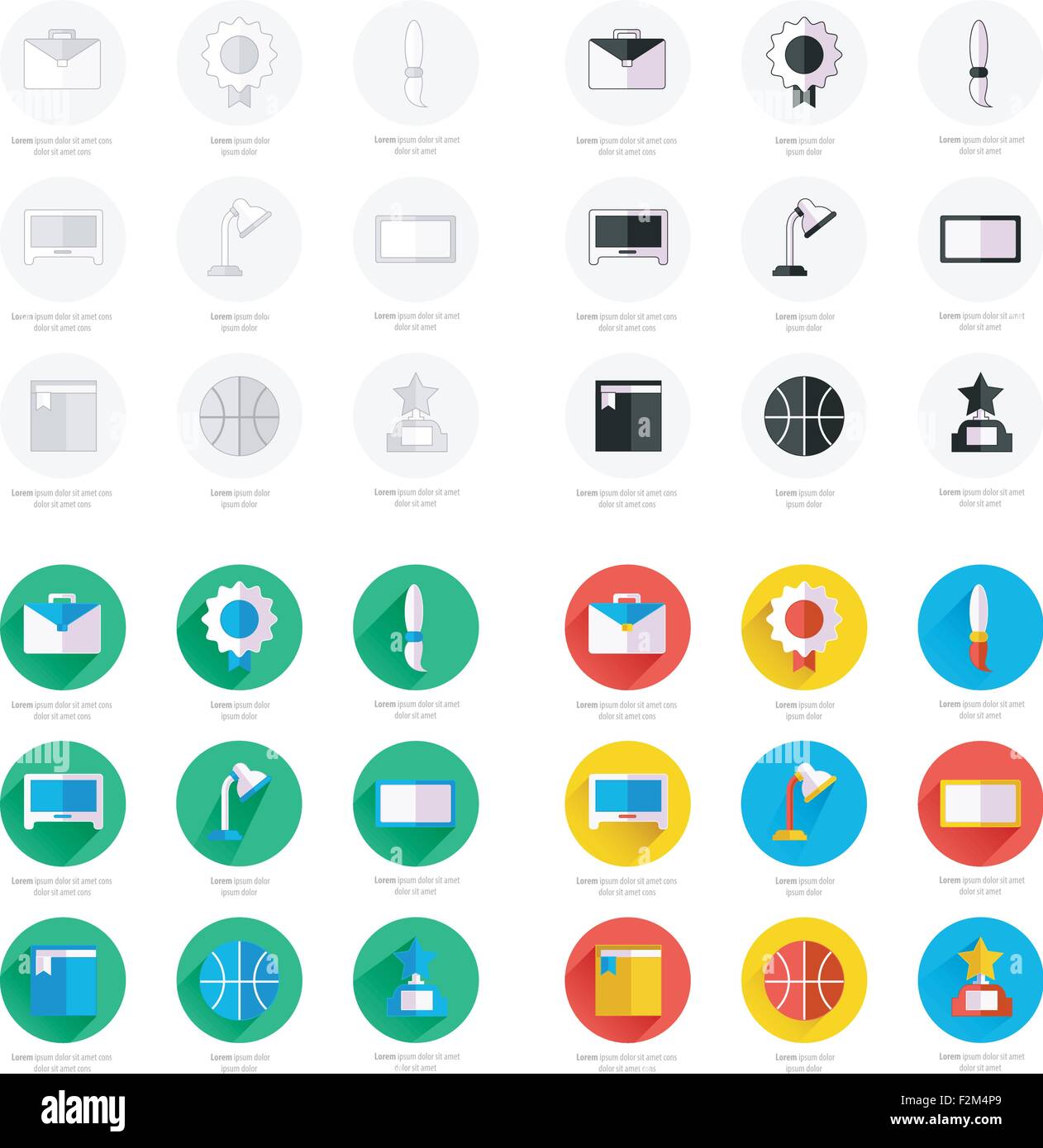 Set of flat school and education icons set Stock Vector Image & Art - Alamy