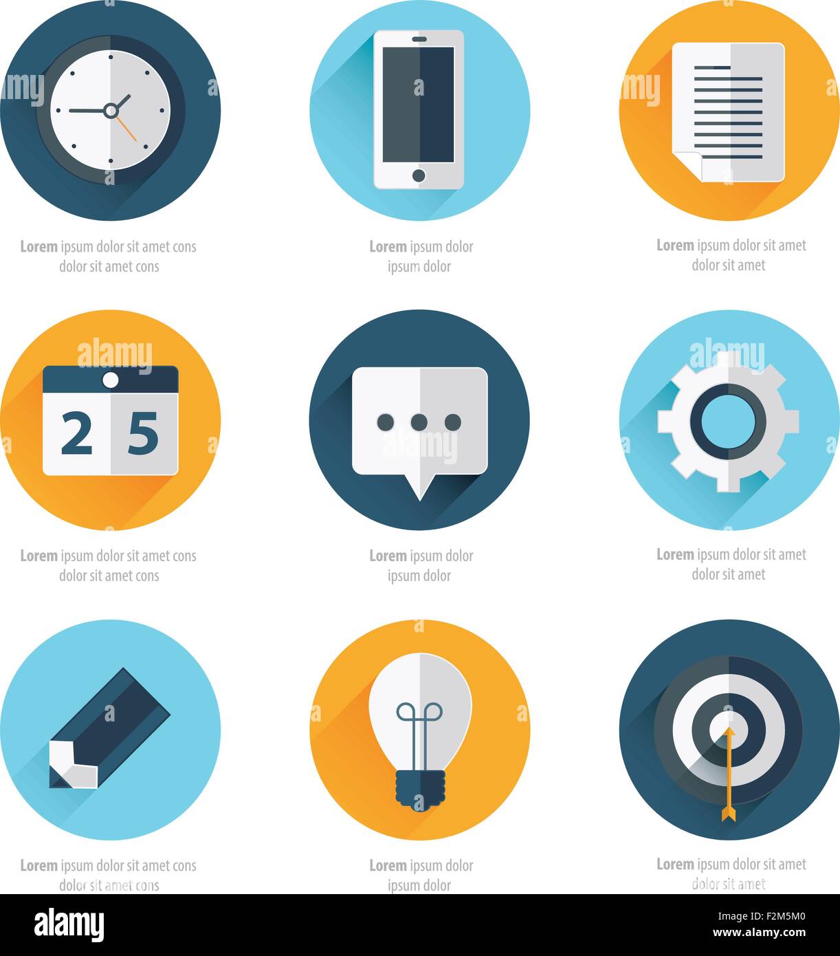 business Set of flat design icons 4 Color Stock Vector Image & Art - Alamy