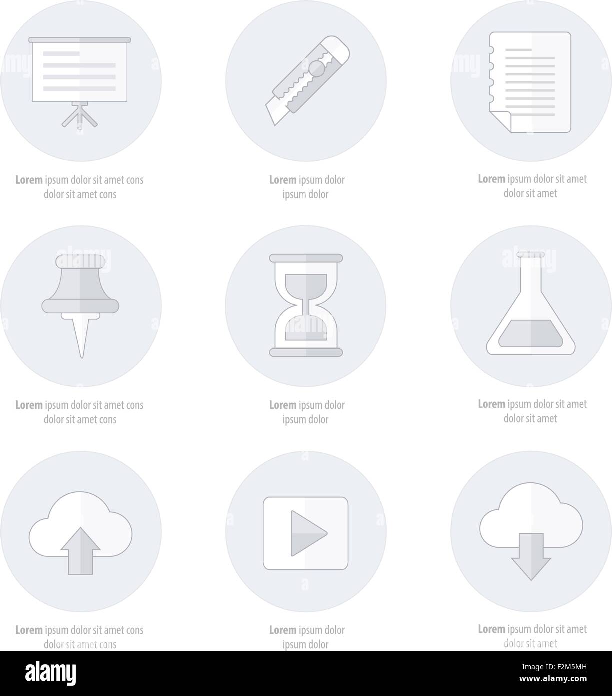 Office icons flat design line icon style Stock Vector Image & Art - Alamy