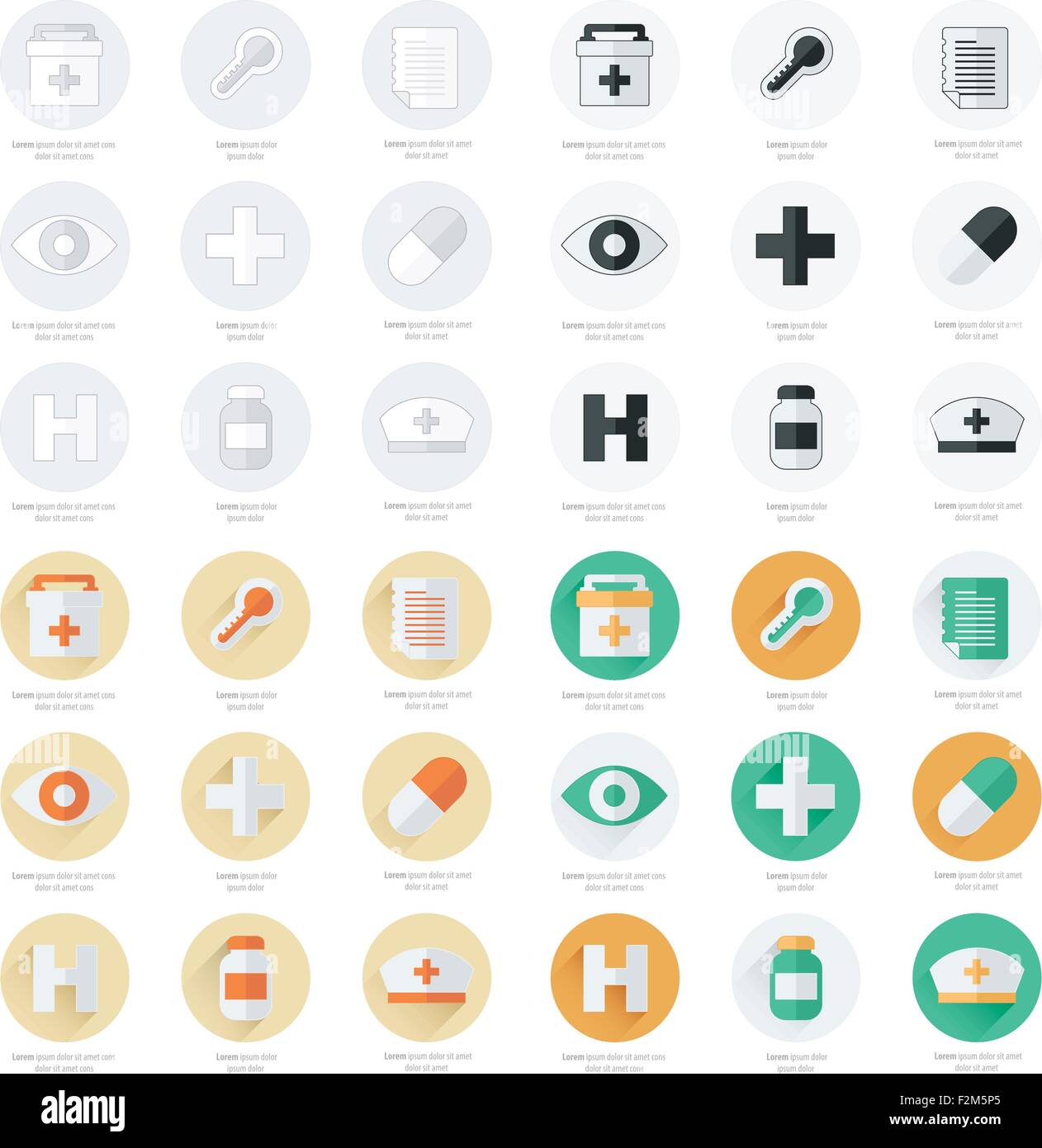 Flat icons set of medical tools set Stock Vector Image & Art - Alamy