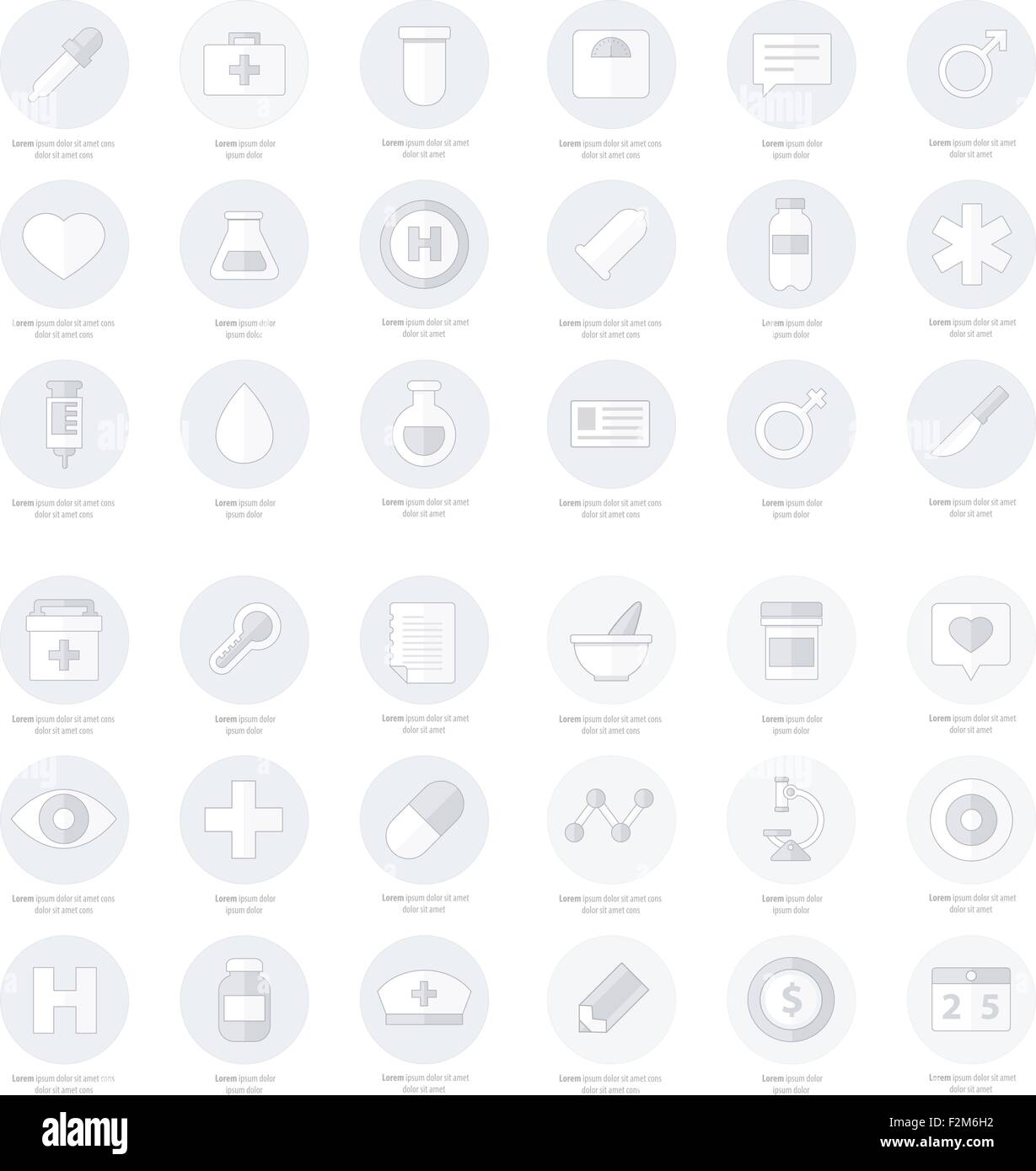 Set of flat Medical icons. line icons style Stock Vector Image & Art ...
