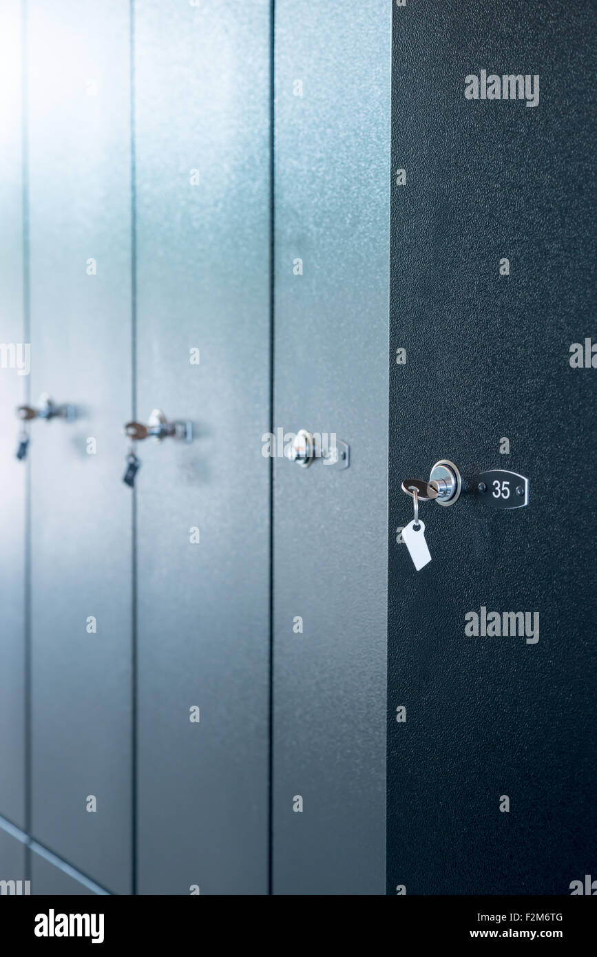 Set of metal lockers with numbers Stock Photo Alamy