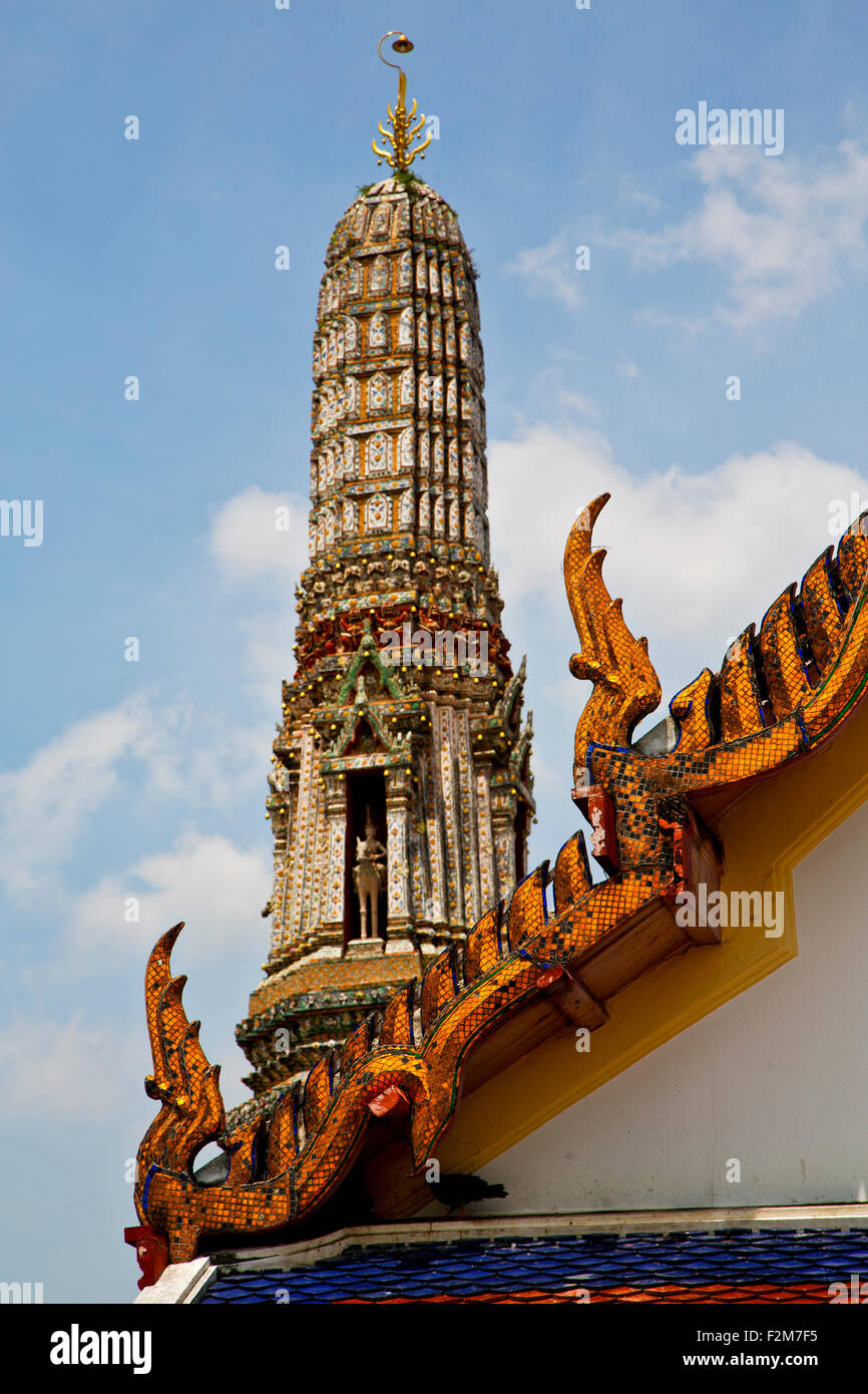 asia bangkok in temple thailand abstract cross colors roof wat and ...