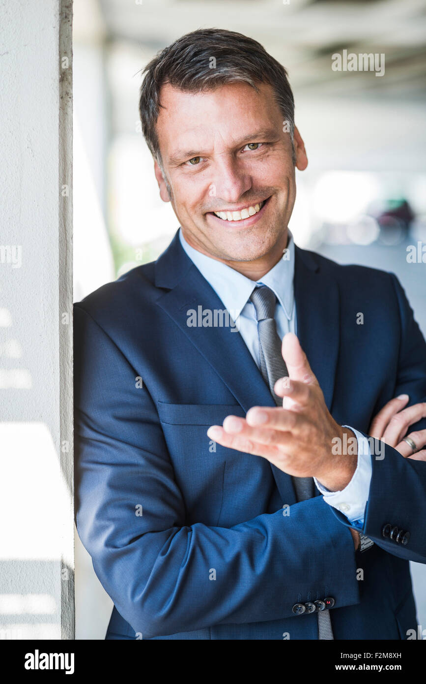 Mature businessman smiling confidently, portrait Stock Photo