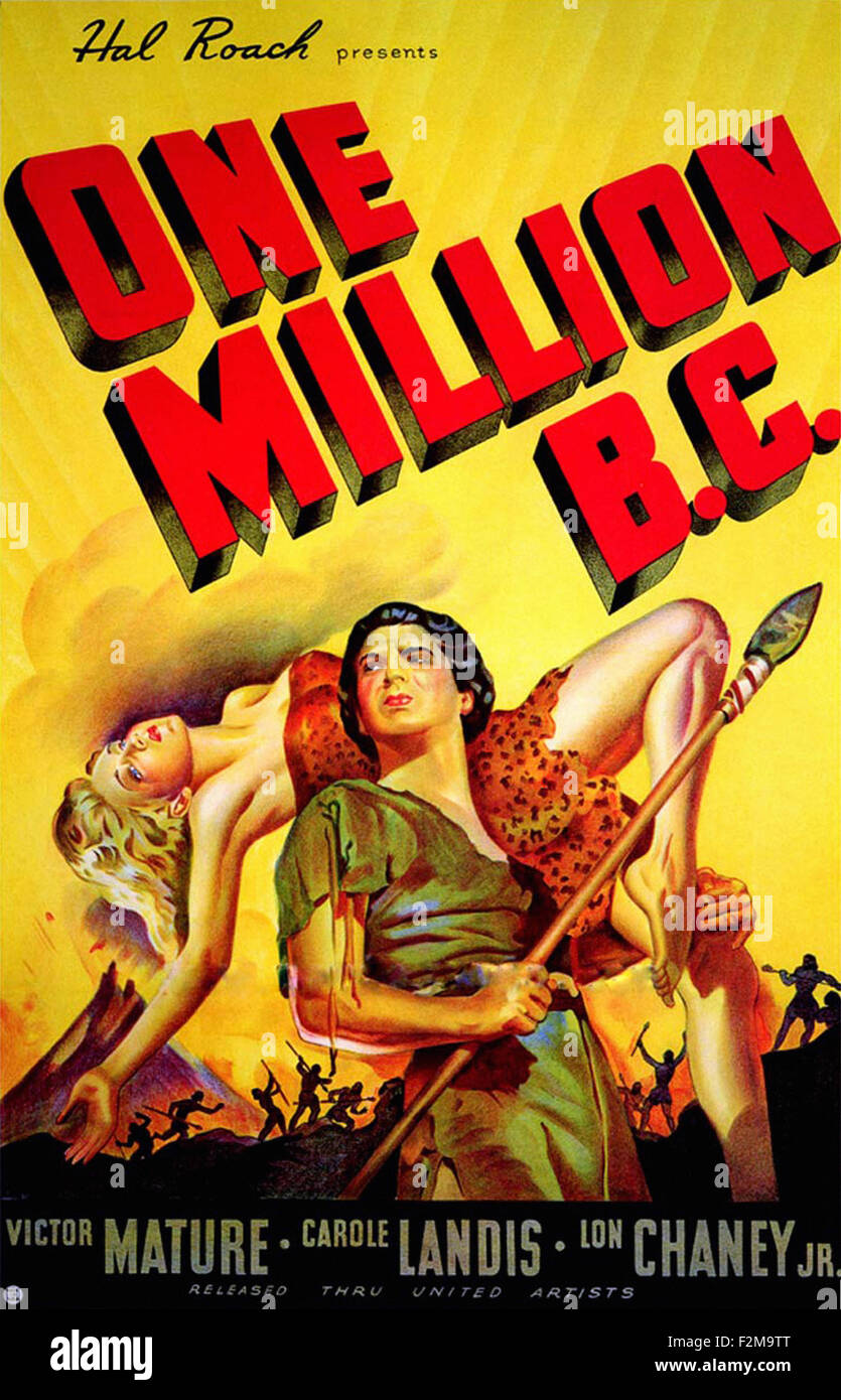 One Million B.C. - Movie Poster Stock Photo