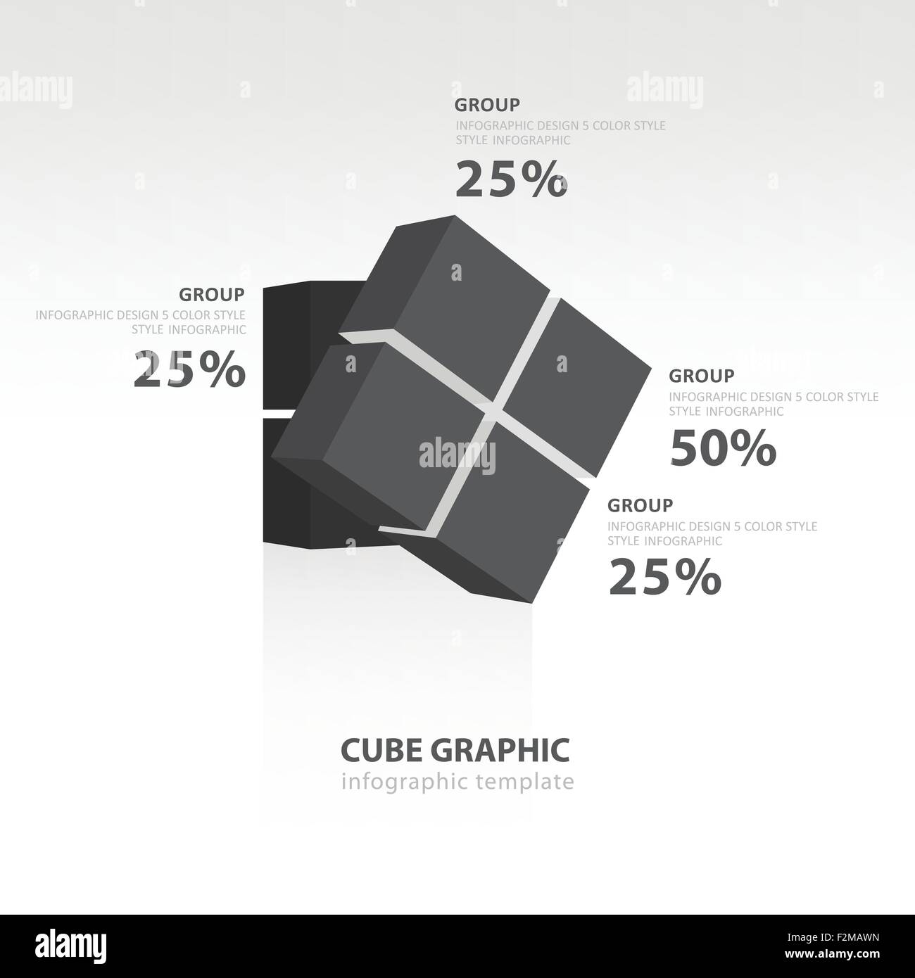 rotate cube infographic template black color balance Stock Vector Image ...