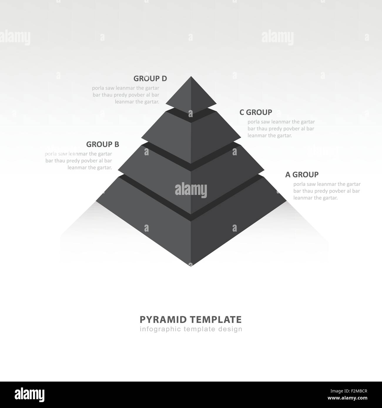 pyramid  infographic template black color balance Stock Vector