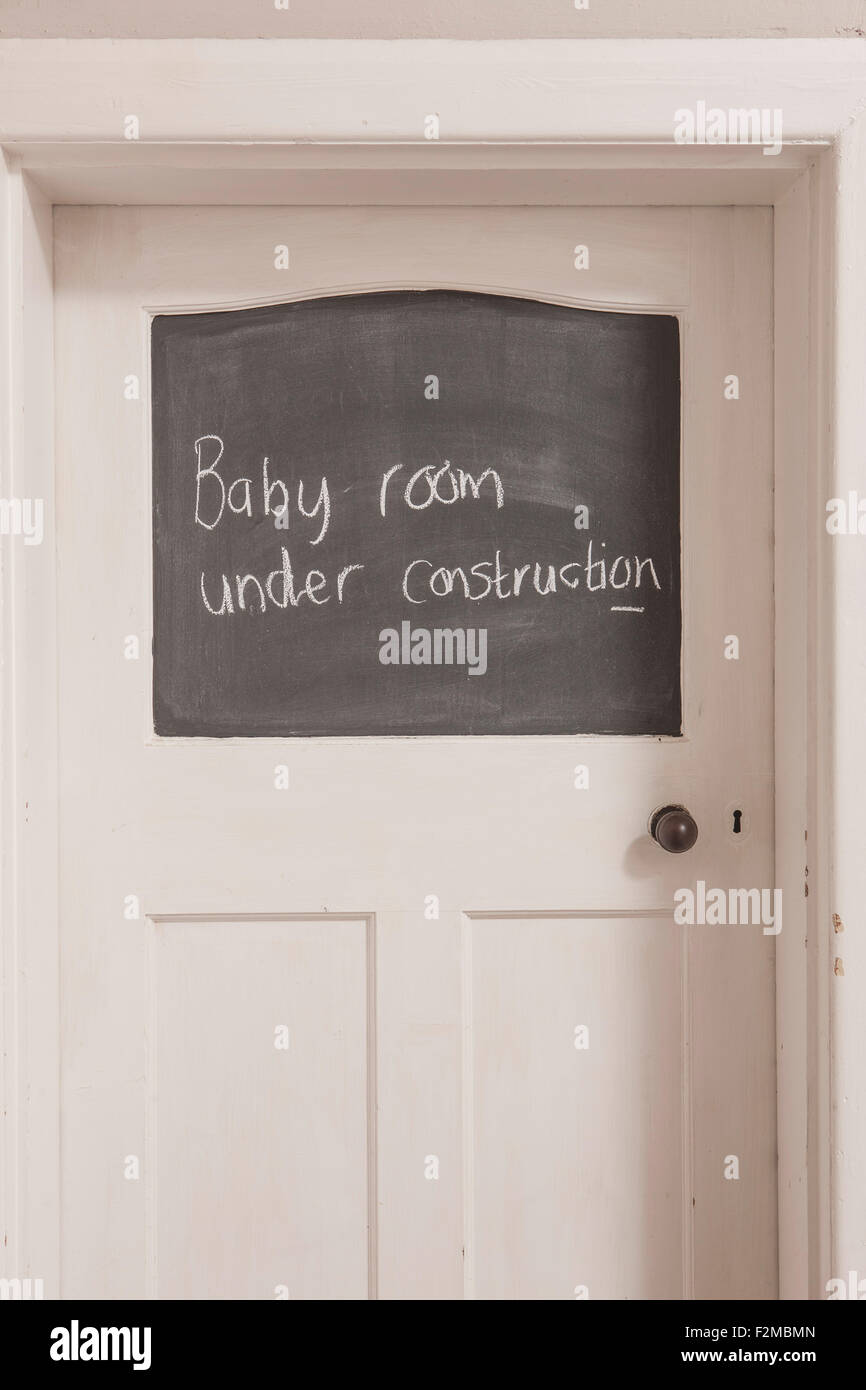 Baby room door with text Stock Photo - Alamy