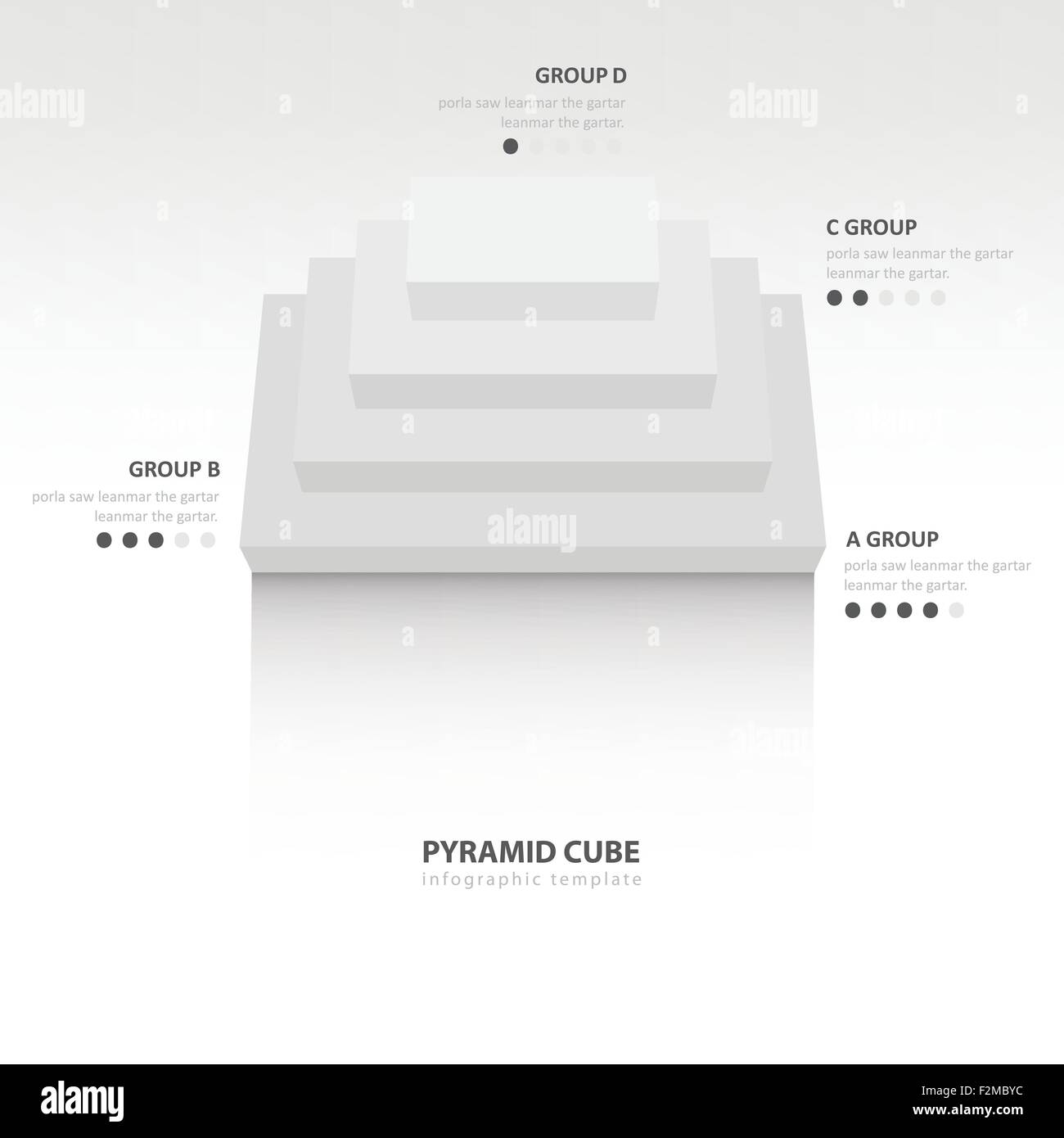 pyramid cube infographic top view white color balance Stock Vector ...