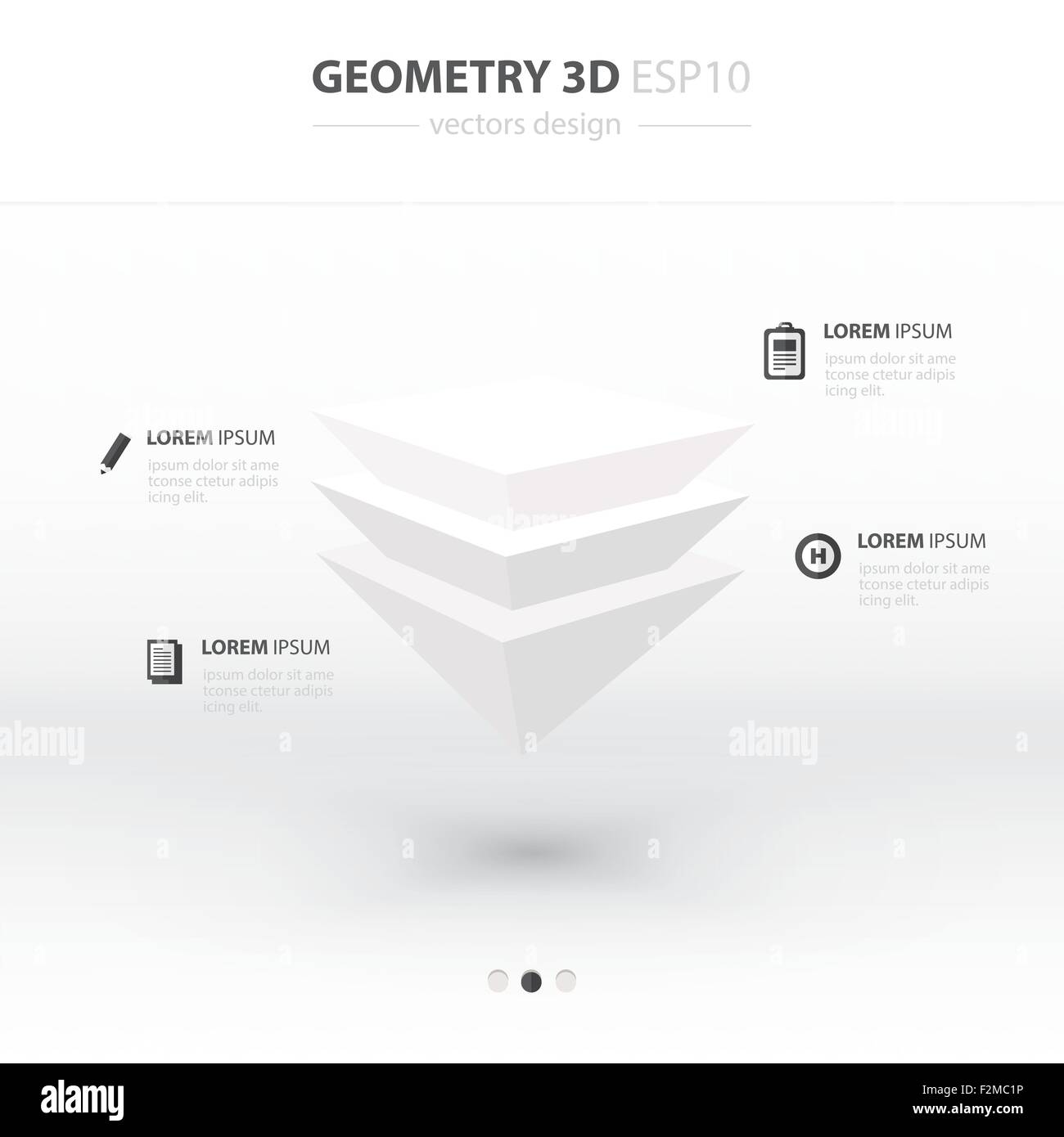 Pyramid Geometry Abstract 3D Infographic And Icons Design white Color ...