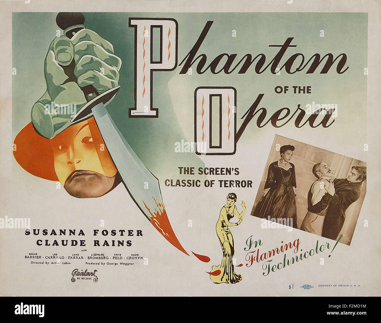 Phantom of the Opera (1943) - Movie Poster Stock Photo