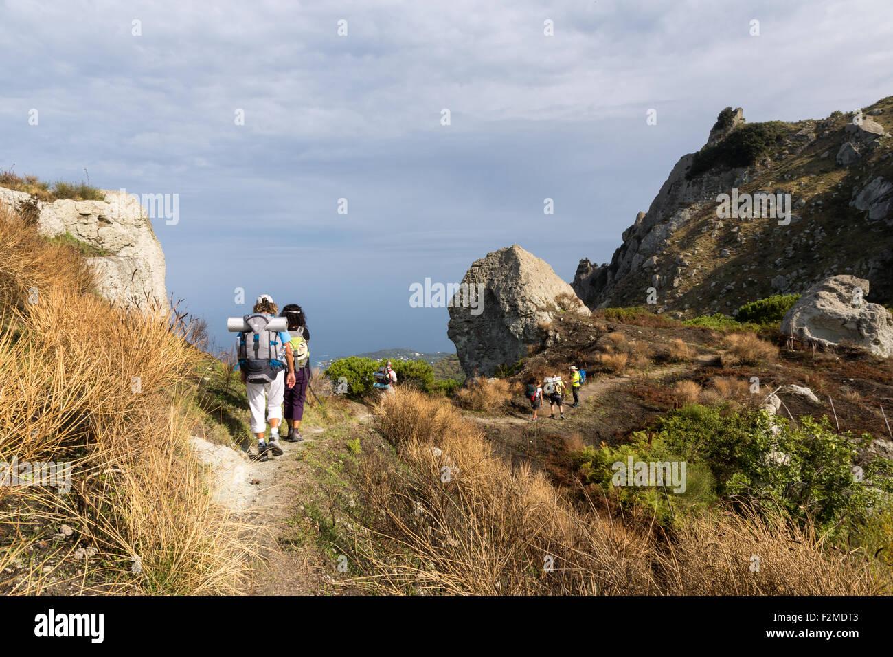 Ischia (Napoli, Italia) -Trekking route of Mount Epomeo Stock Photo - Alamy
