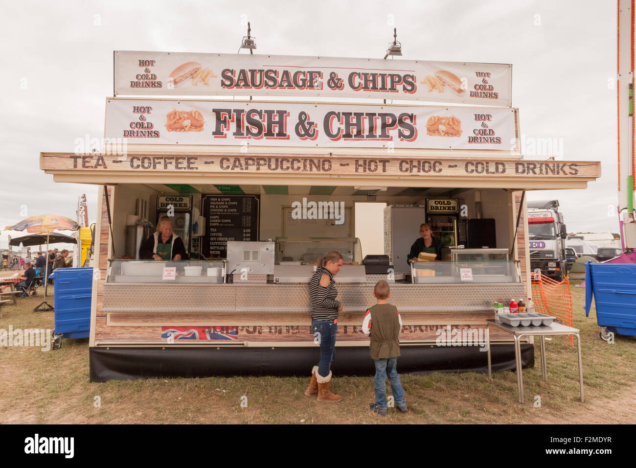 Fish and chip van at a funfair Stock Photo Alamy