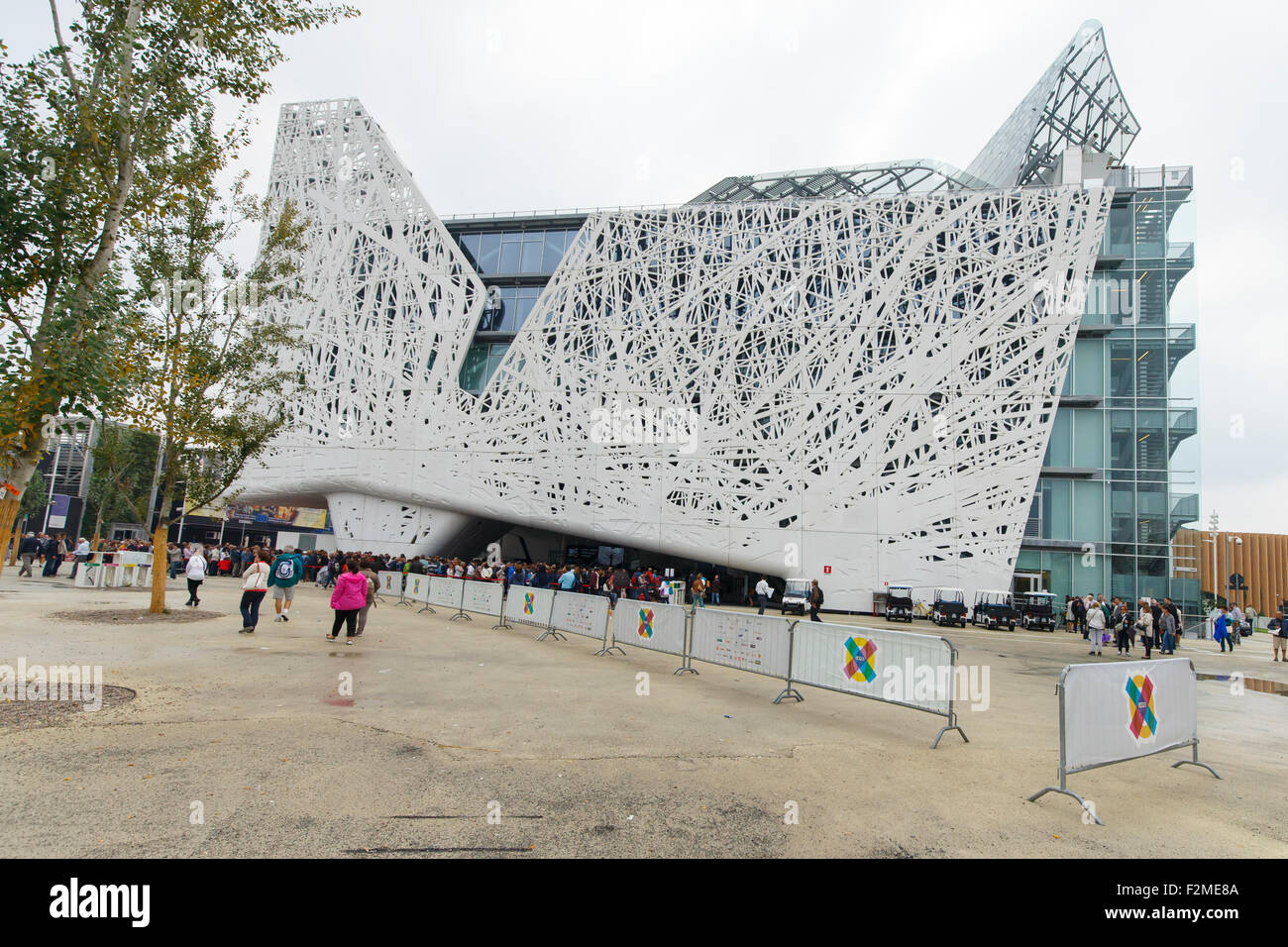 Milan, Italy, 13 September 2015: the Italian pavilion "Palazzo Italia ...