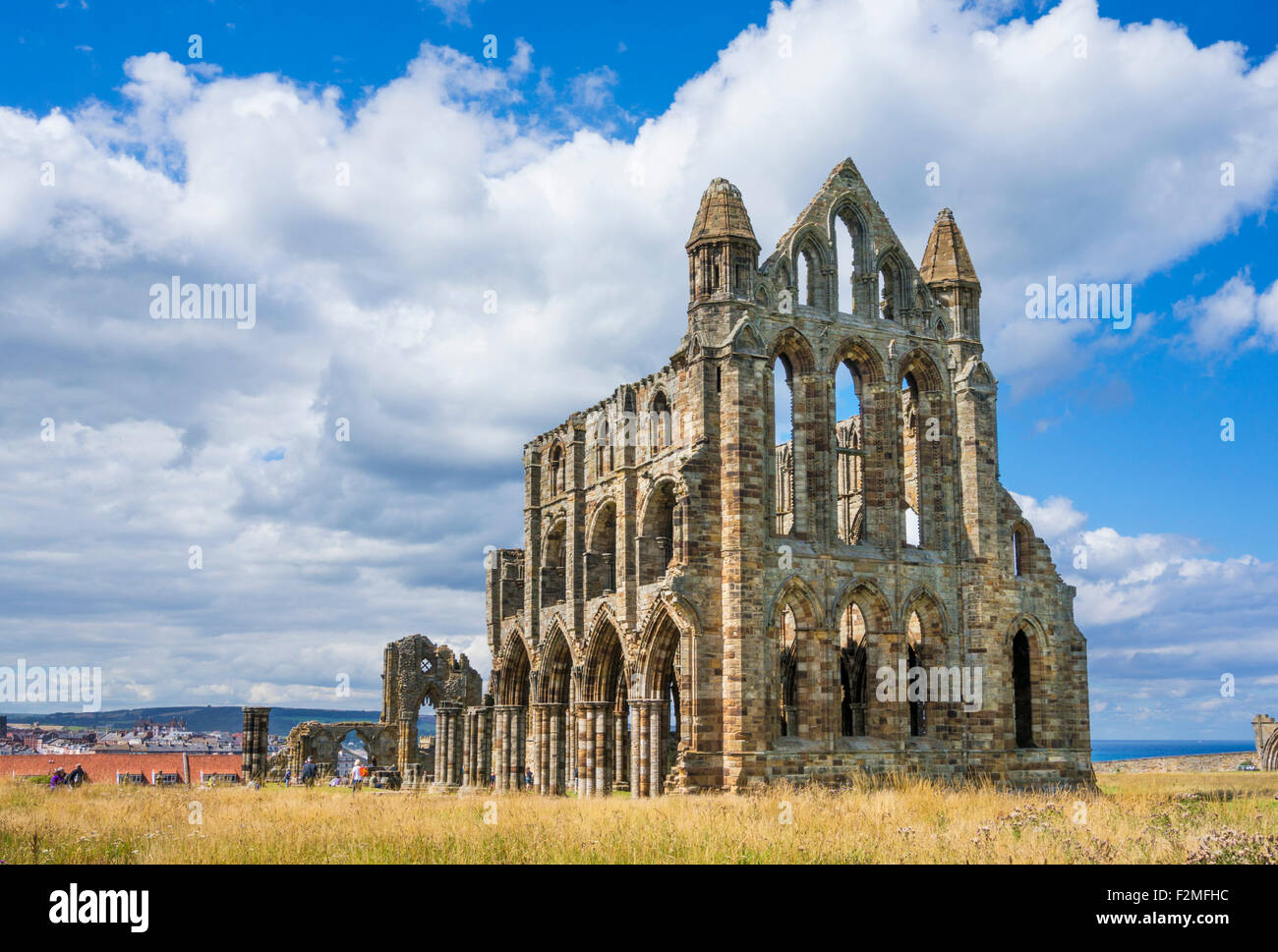 Whitby abbey ruins Whitby North Yorkshire England Great Britain UK GB EU Europe Stock Photo