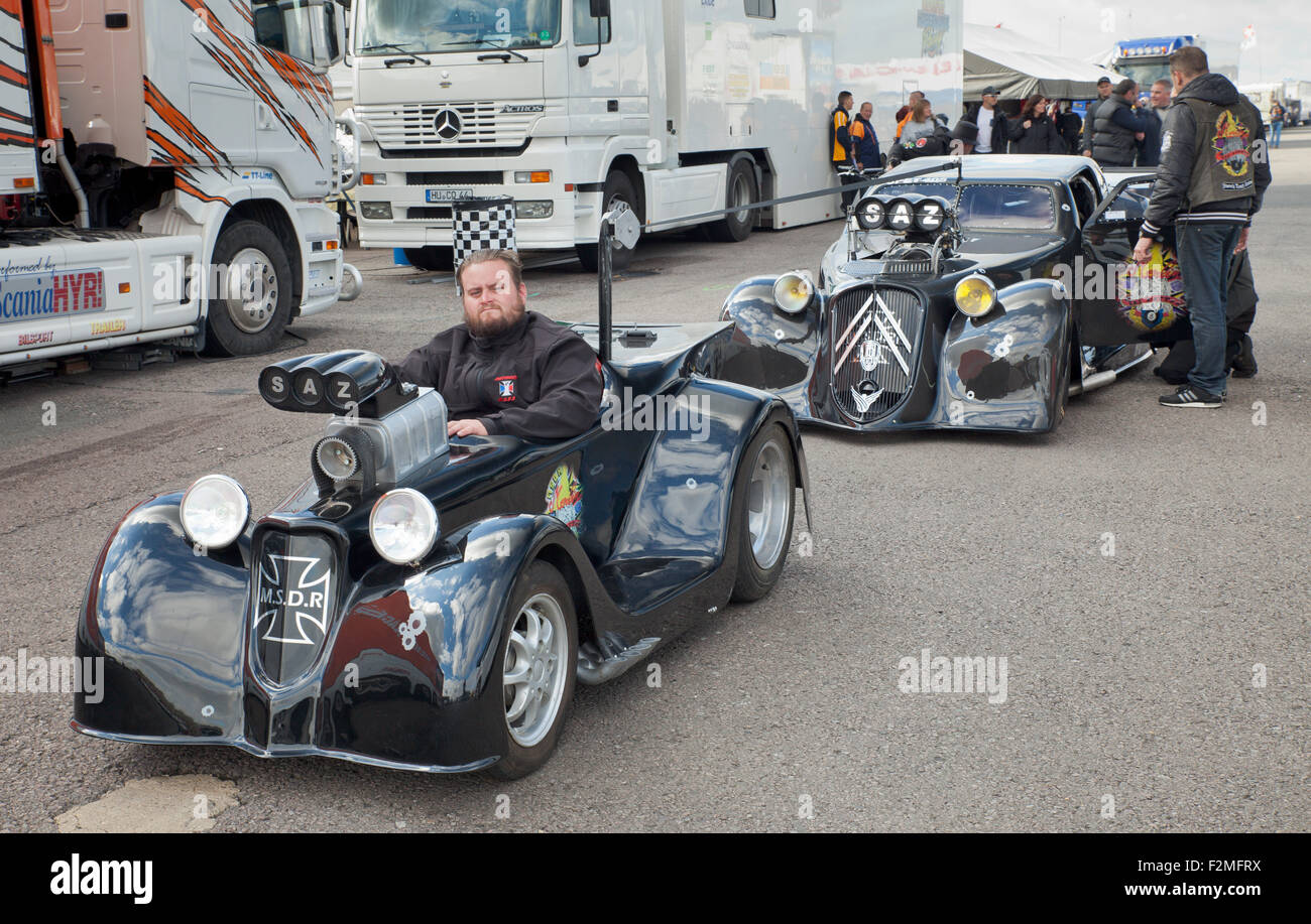 Santa Pod fire up road. Stock Photo