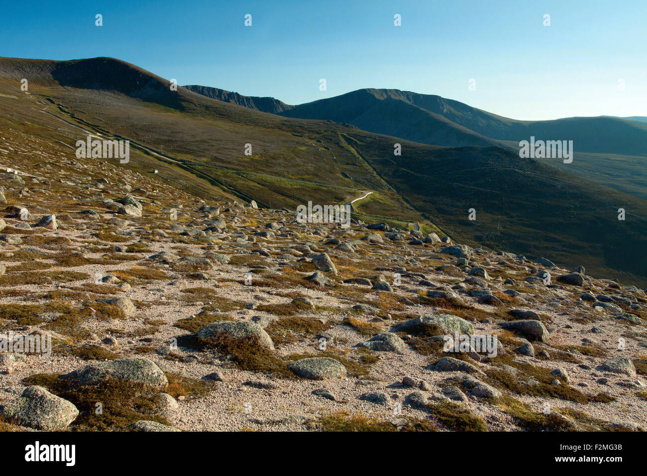 The Northern Corries from Cairn Gorm, Cairngorm National Park, Badenoch & Speyside Stock Photo