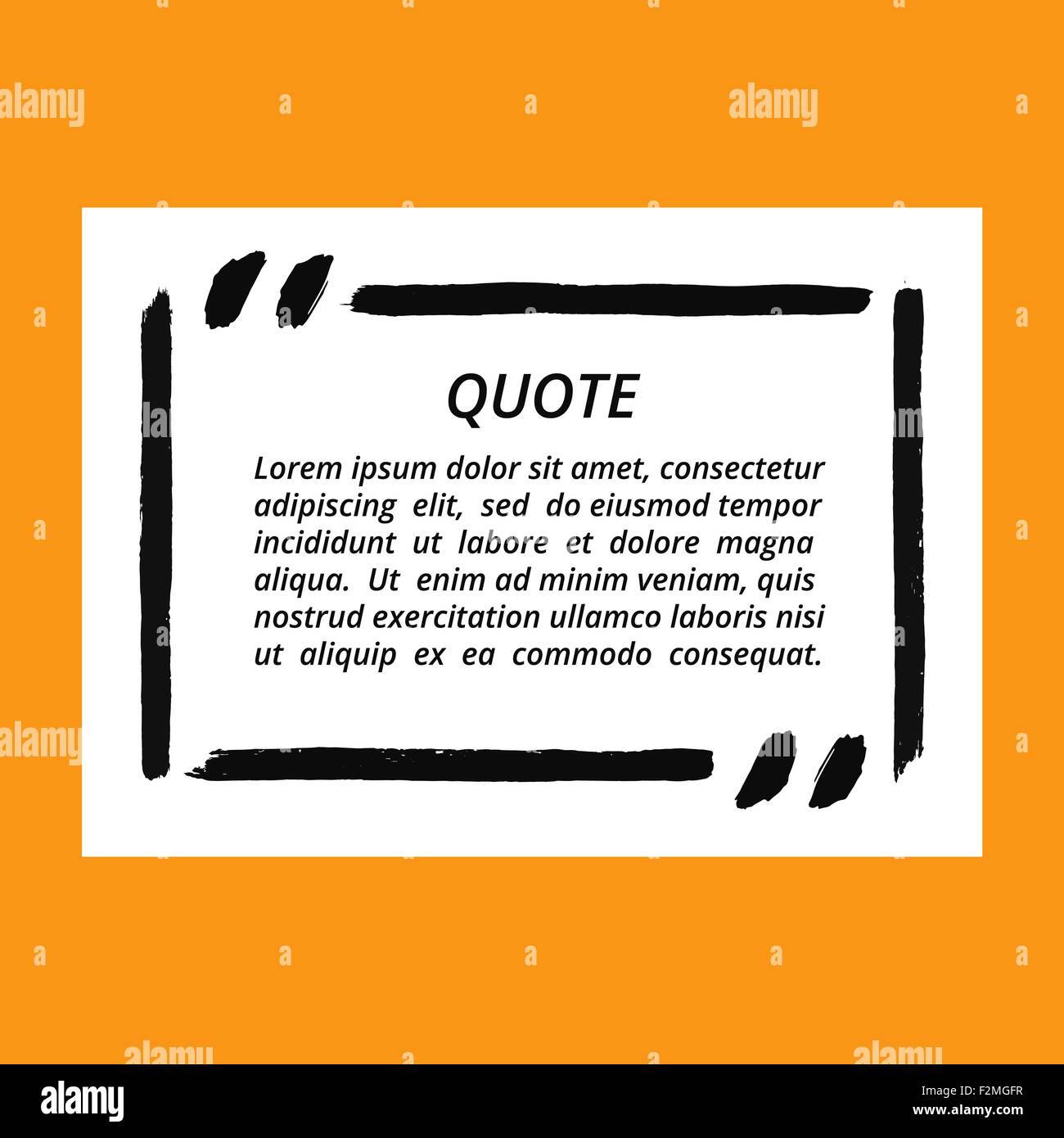 Vector Quote Blank Frame Template Stock Vector