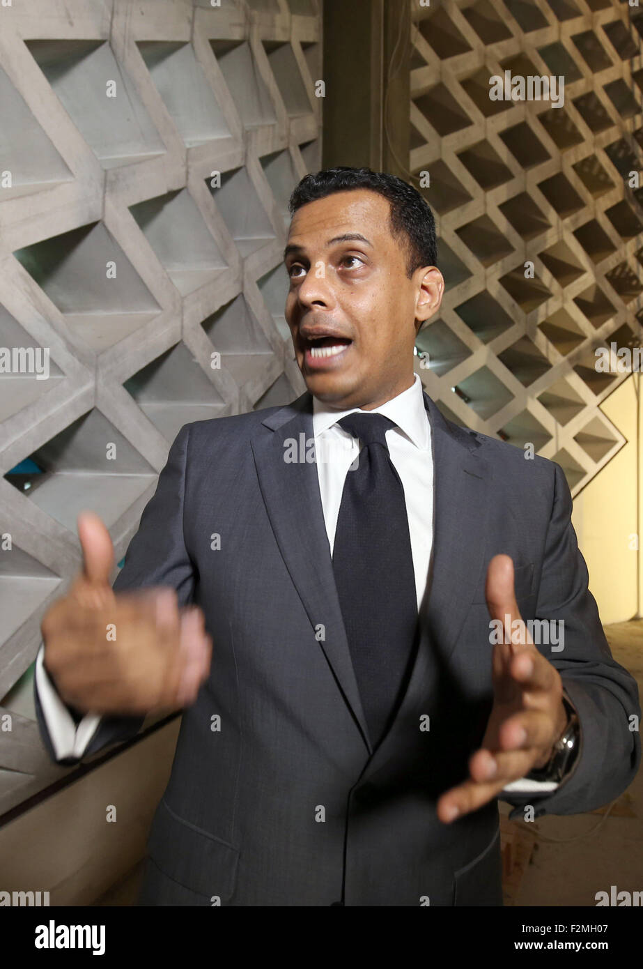 Hamburg, Germany. 21st Sep, 2015. Hamad Ali Alhazim, Kuwaiti deputy ...
