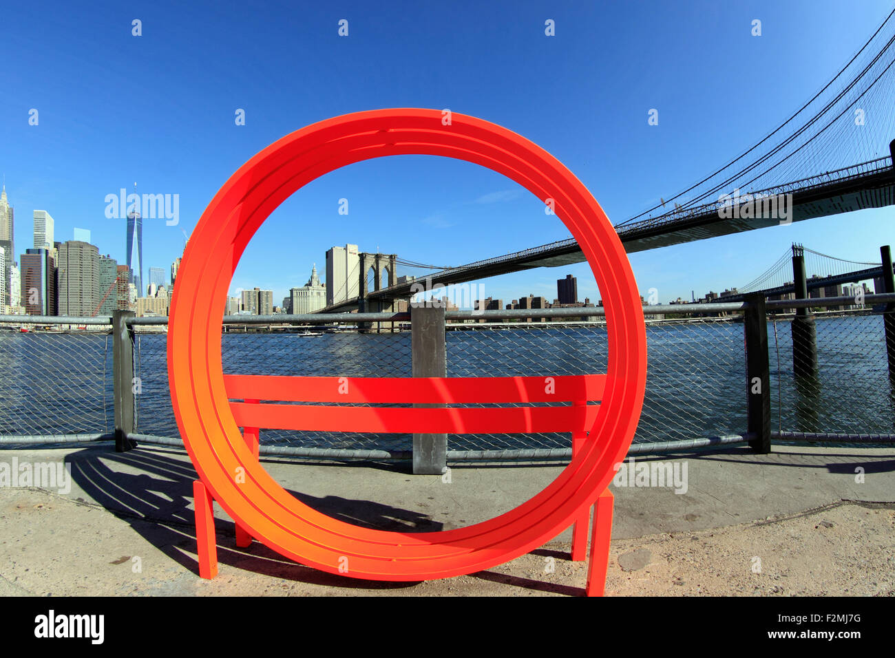 Brooklyn Bridge looking toward Manhattan from Brooklyn Bridge Park New