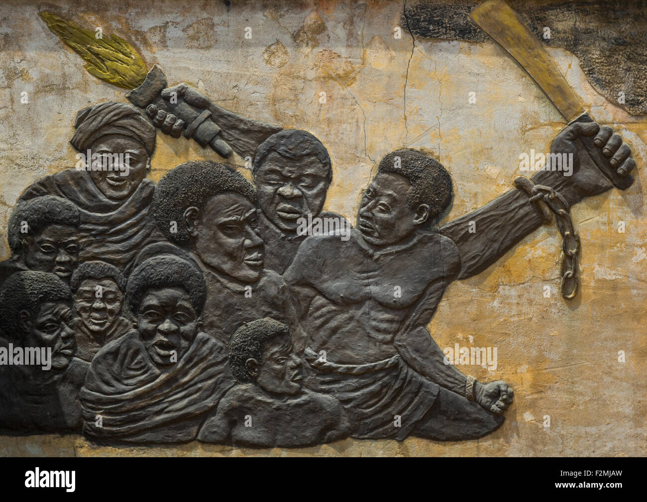 Benin, West Africa, Ouidah, the memorial zomachi on the slave trail showing free slaves Stock Photo