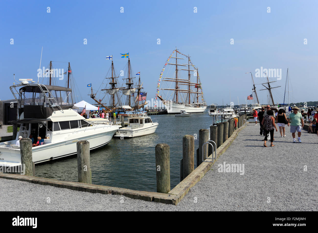 Tall ship festival Greenport harbor Long Island New York Stock Photo