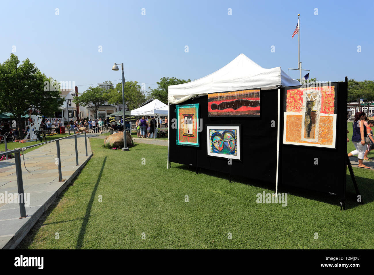 Outdoor art festival Greenport harbor Long Island New York Stock Photo