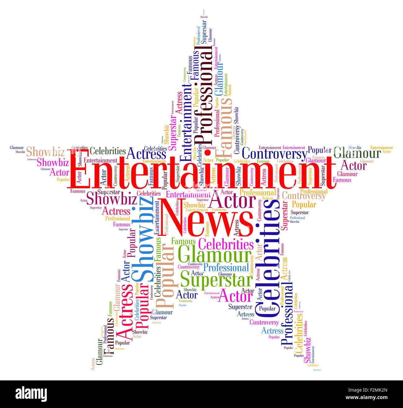Entertainment News Meaning Performing Journalism And Words Stock Photo