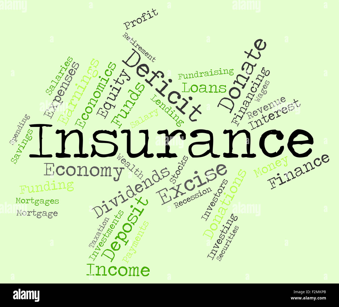 Insurance Word Meaning Insured Indemnity And Indemnities Stock Photo