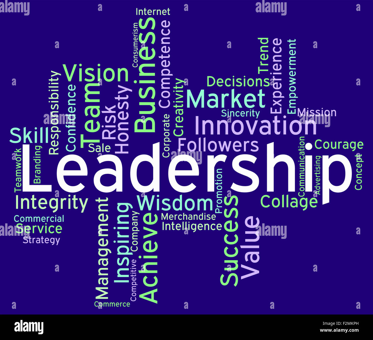 Leadership Words Indicating Directing Authority And Management Stock