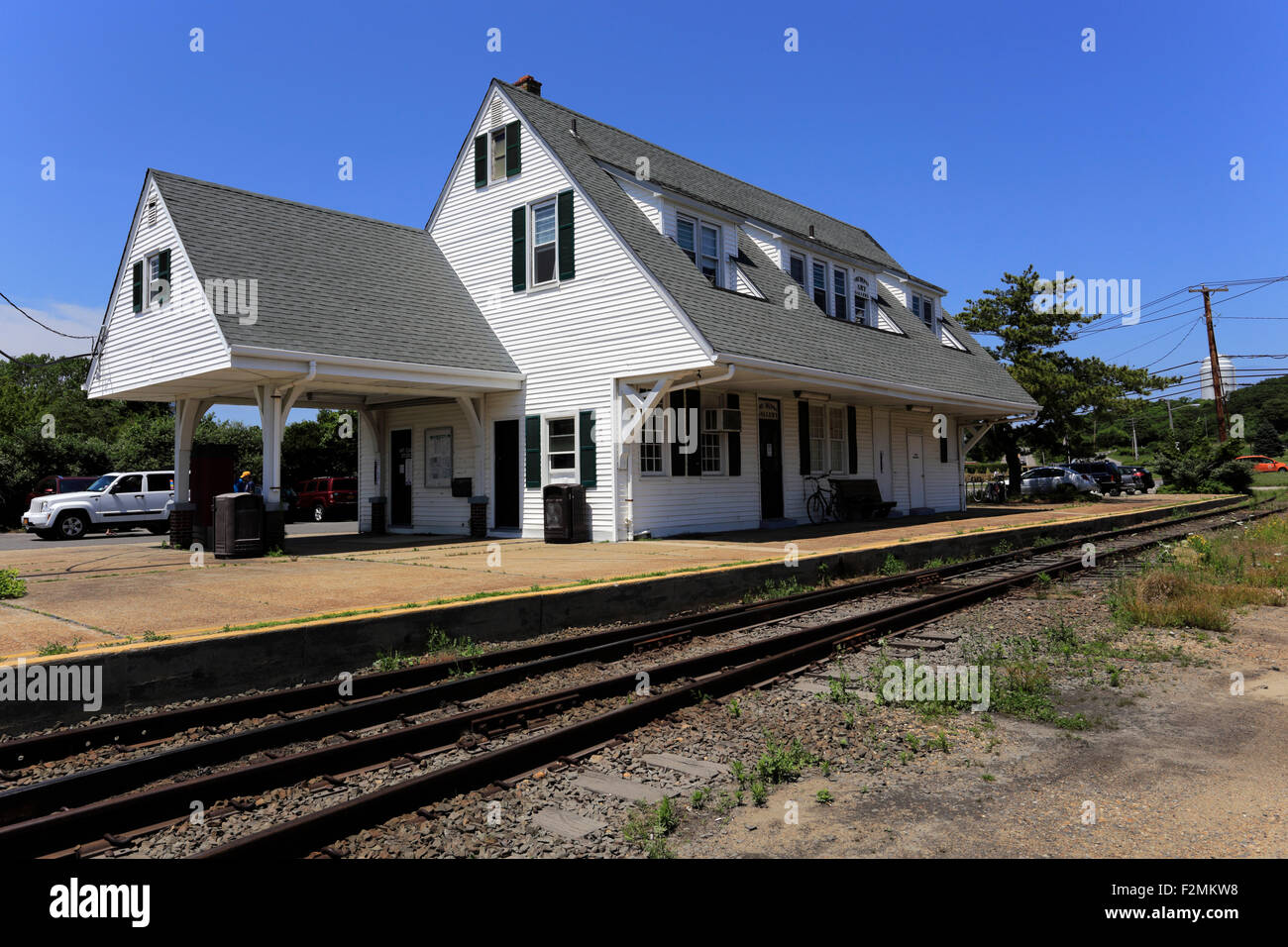 Train station Montauk Long Island New York Stock Photo Alamy