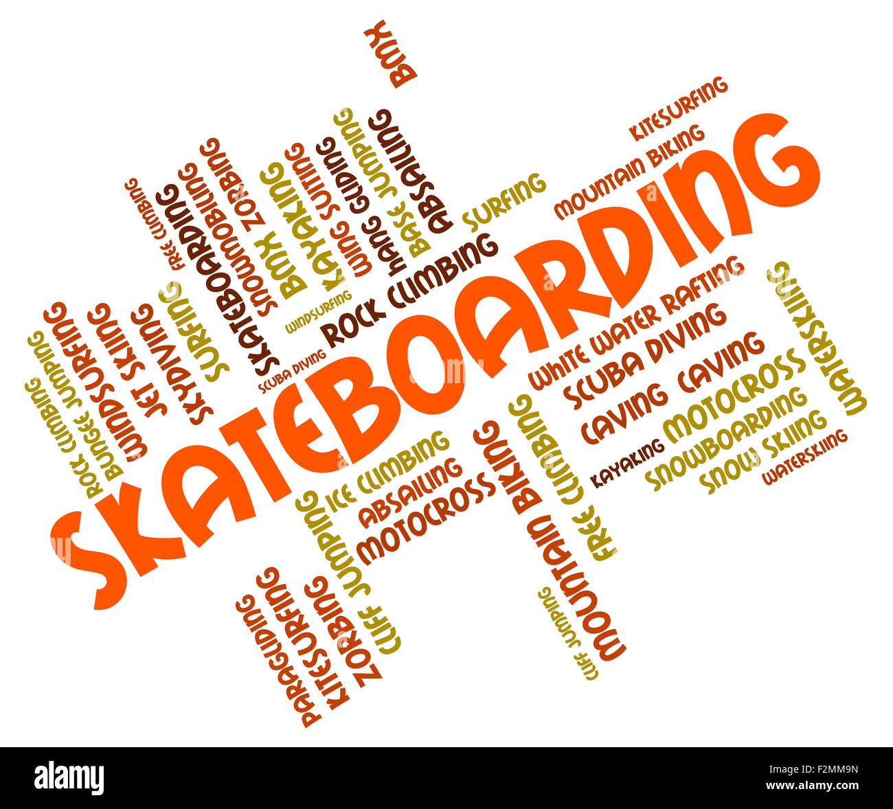 Skateboarding Words Indicating Activity Wordcloud And Skatepark Stock