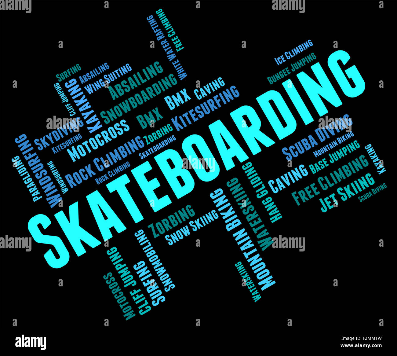 Skateboarding Words Showing Recreation Extreme And Activity Stock Photo Alamy