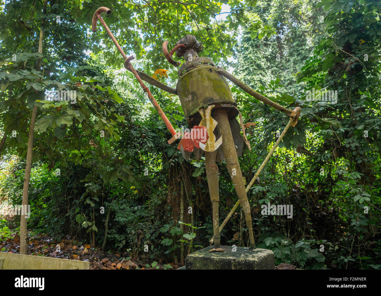 Benin, West Africa, Ouidah, voodoo statue in the sacred forest of kpasse Stock Photo