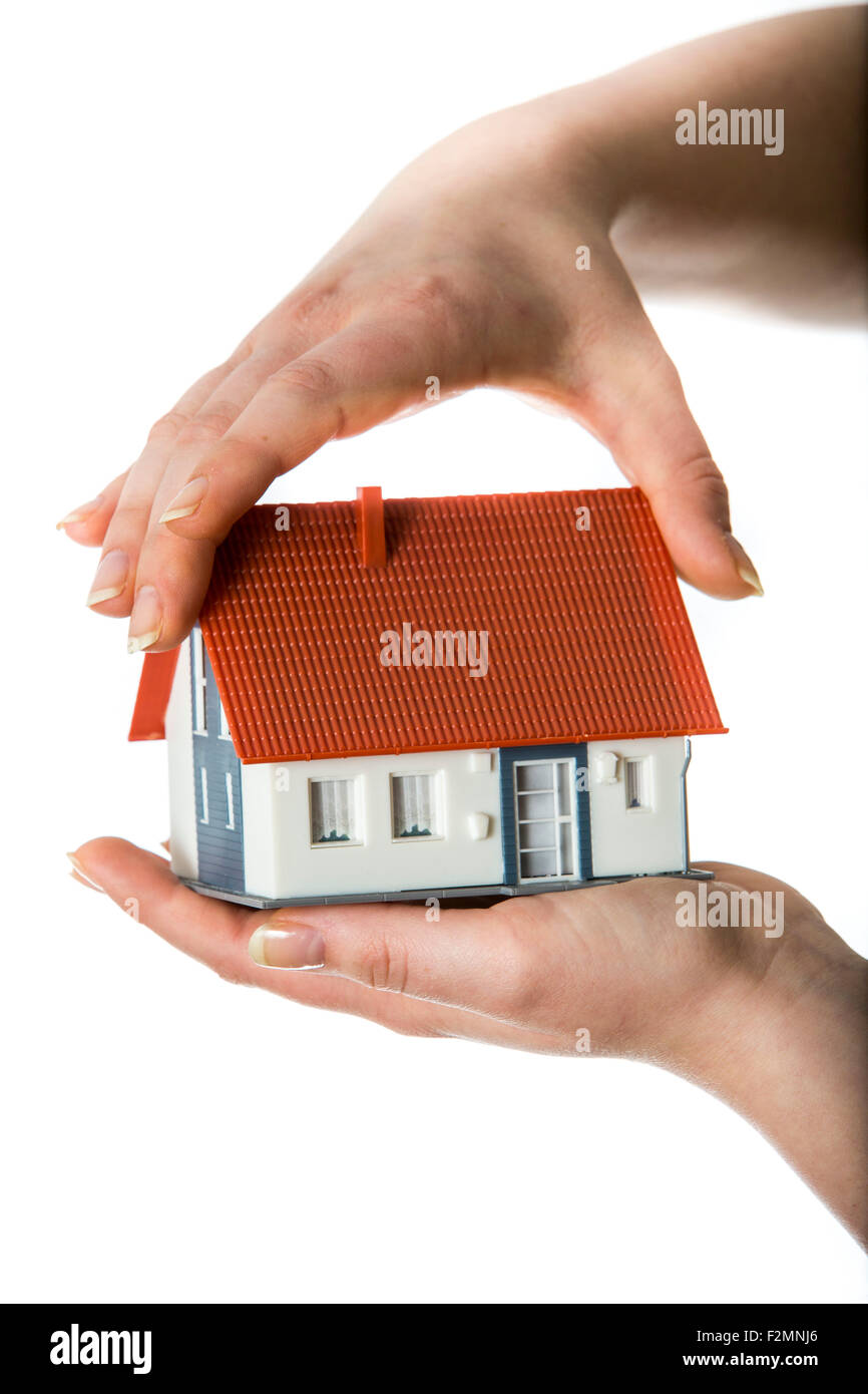 Symbolic image, private house, real estate, protection, safe, security Stock Photo