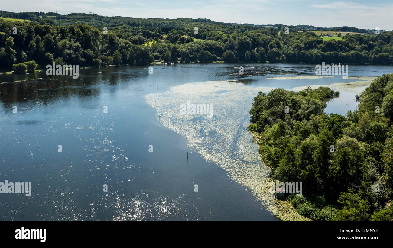 Baldeneysee lake in Essen, an artificial lake of river Ruhr, Stock Photo