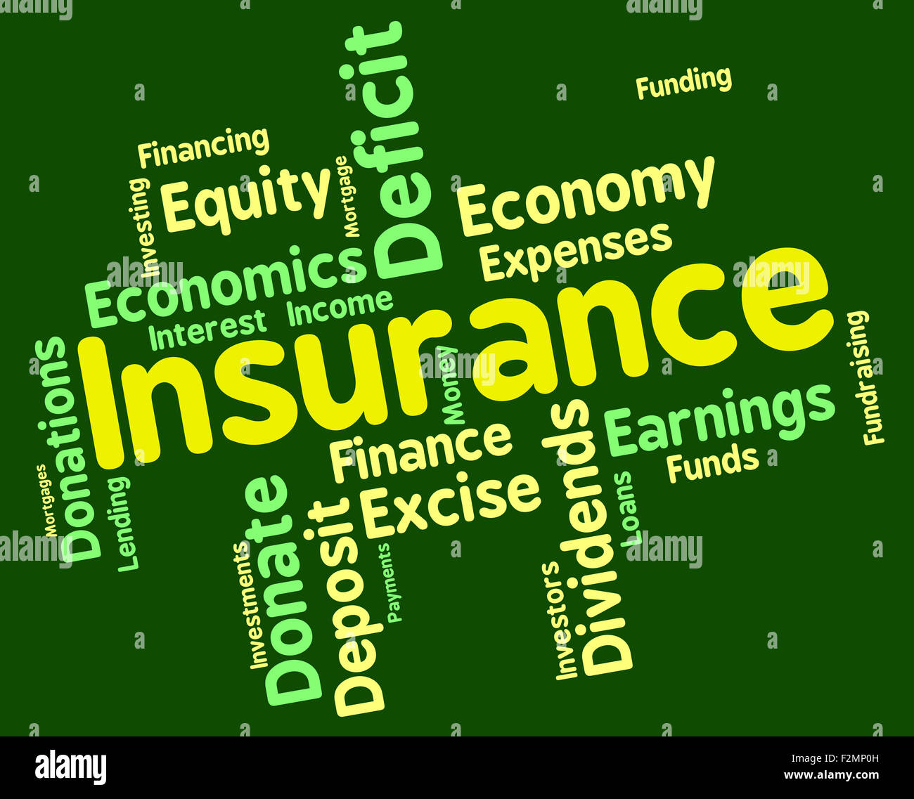 Insurance Word Indicating Wordcloud Financial And Words Stock Photo Alamy