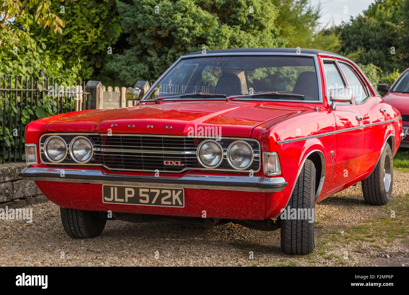 A red 1972 Ford Cortina Mk3 GXL four door Stock Photo: 87737630 - Alamy