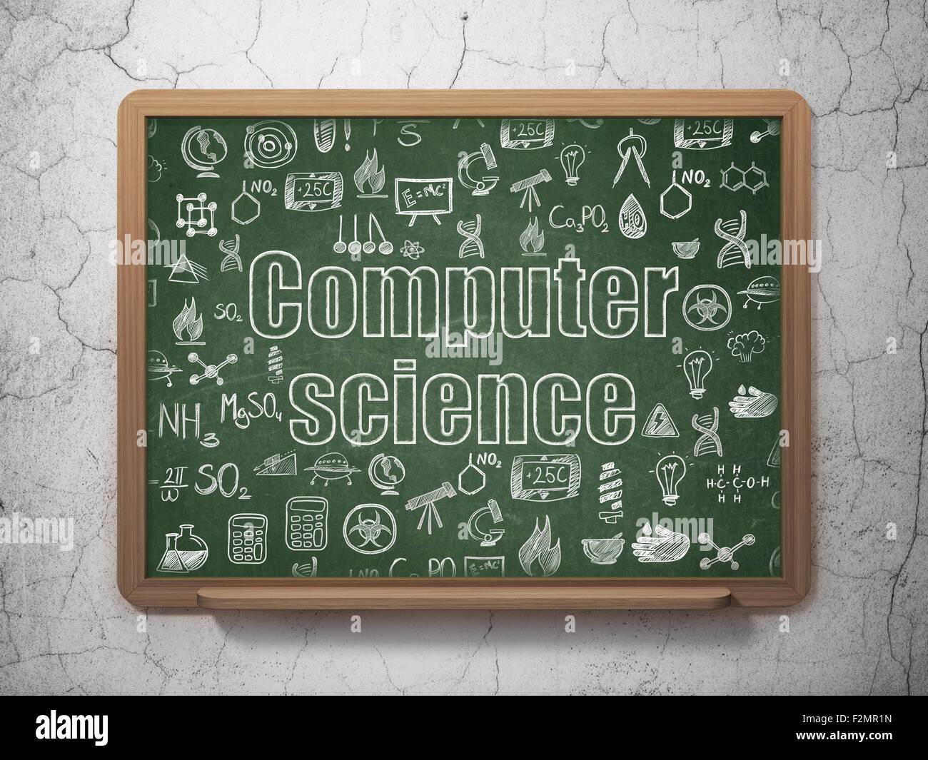 Science concept: Computer Science on School Board background Stock ...