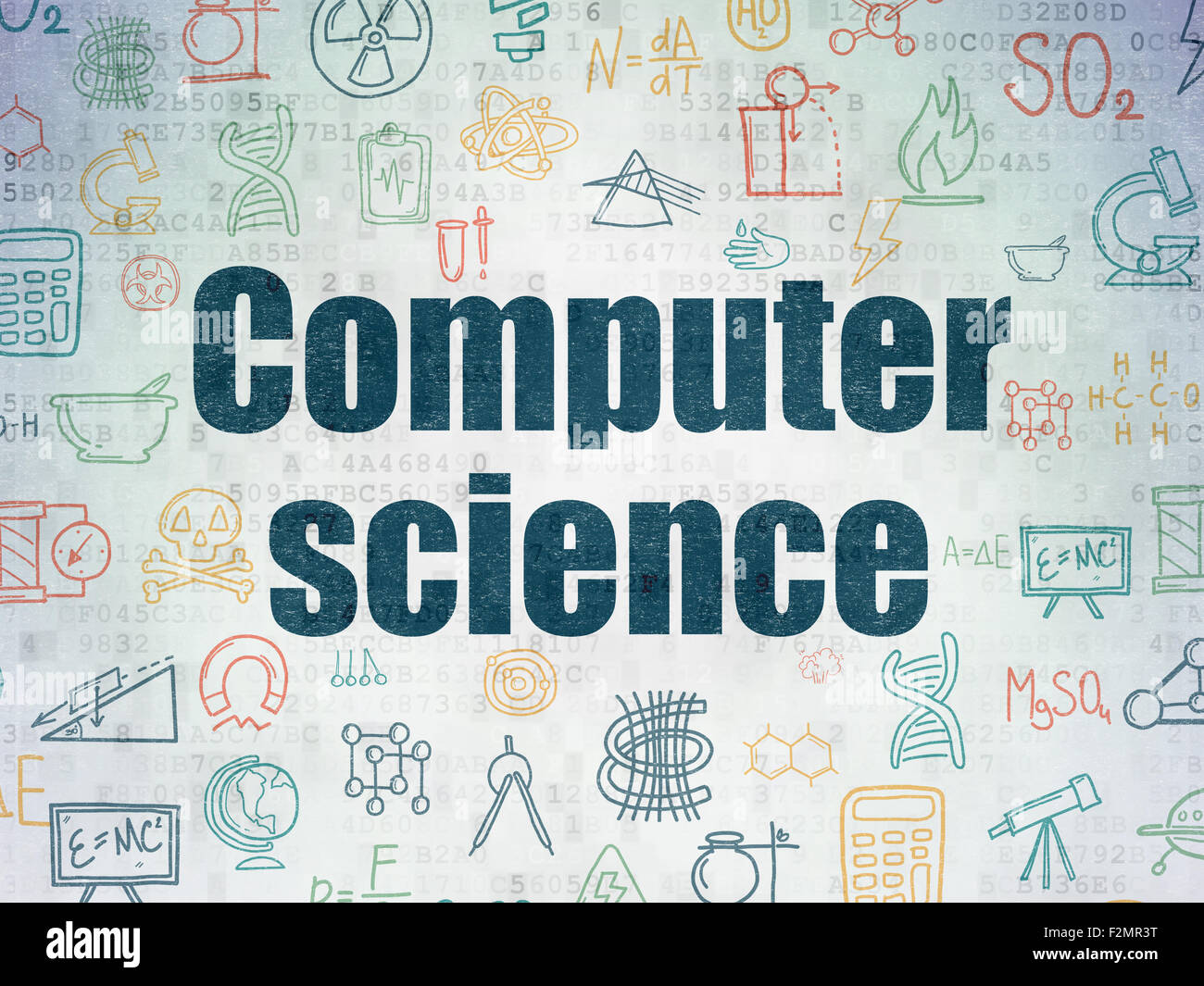 Science concept: Painted blue text Computer Science on Digital Paper ...