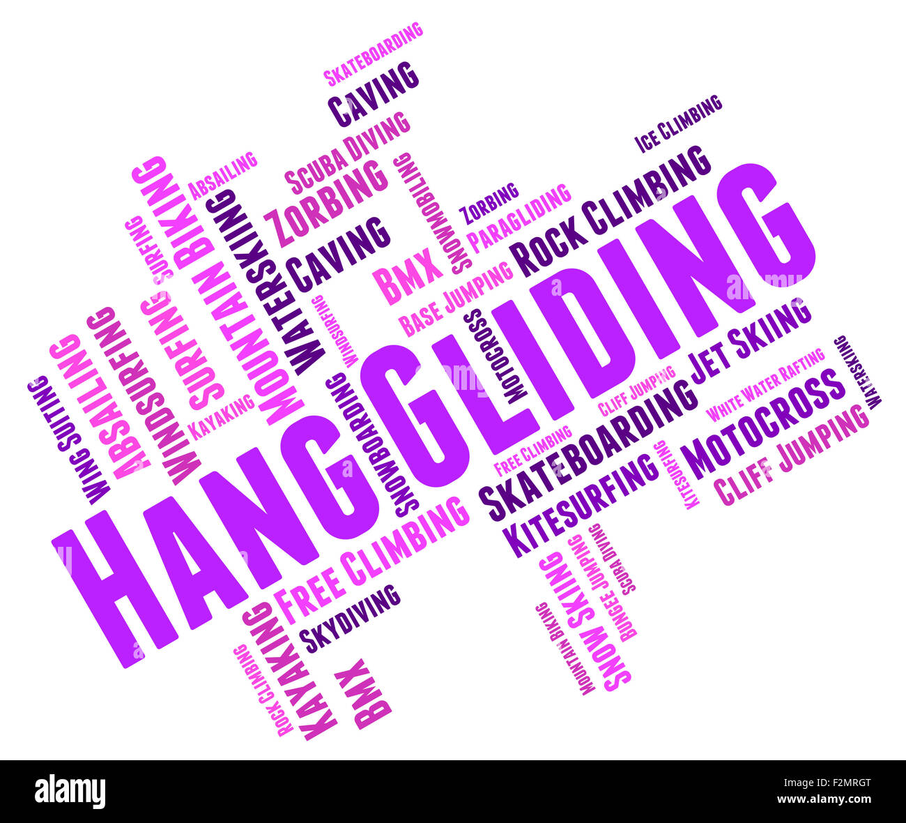 Hang Gliding Indicating Hangglider Word And Hanggliding Stock Photo
