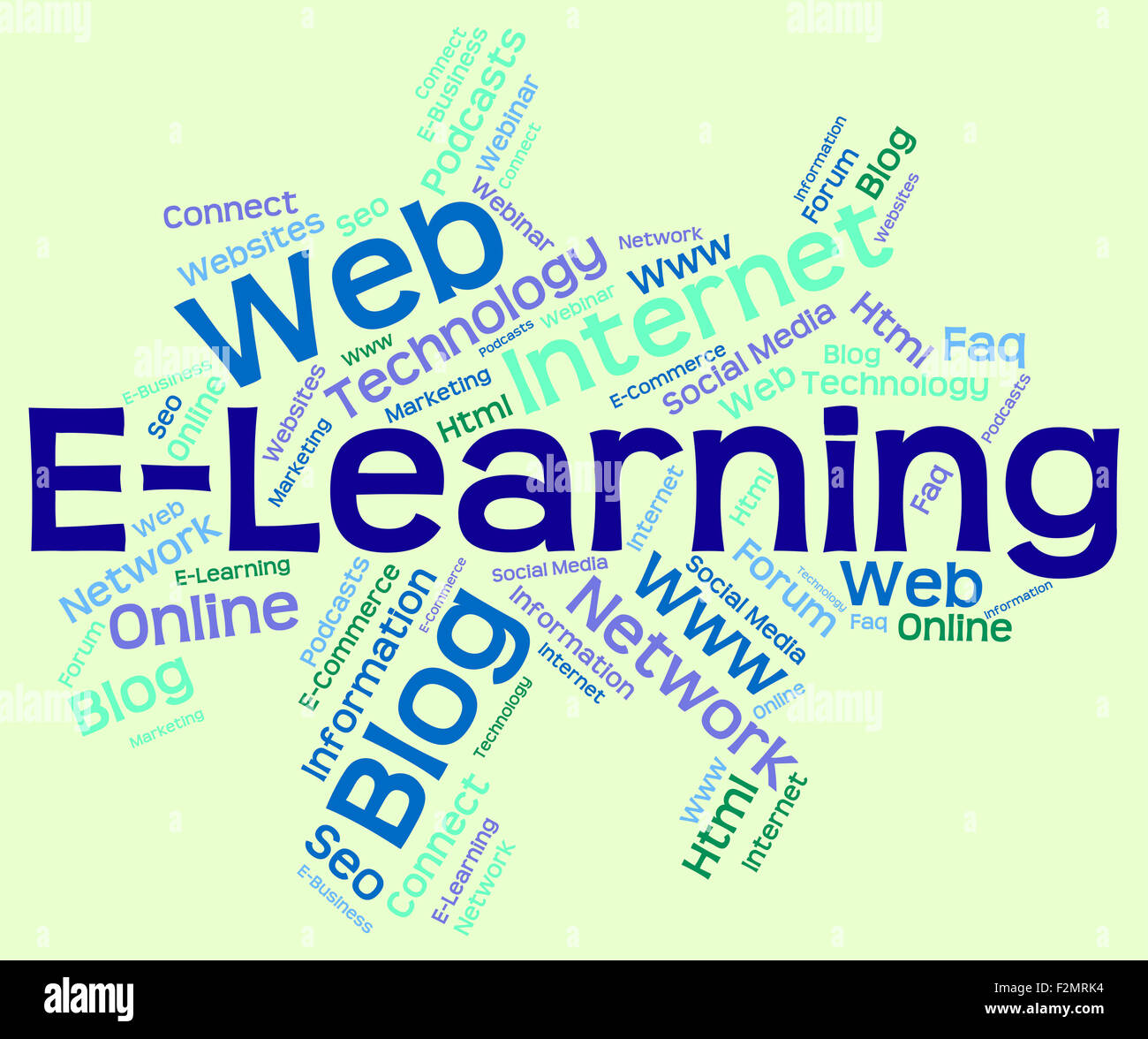 Elearning Word Indicating World Wide Web And Web Site Stock Photo - Alamy