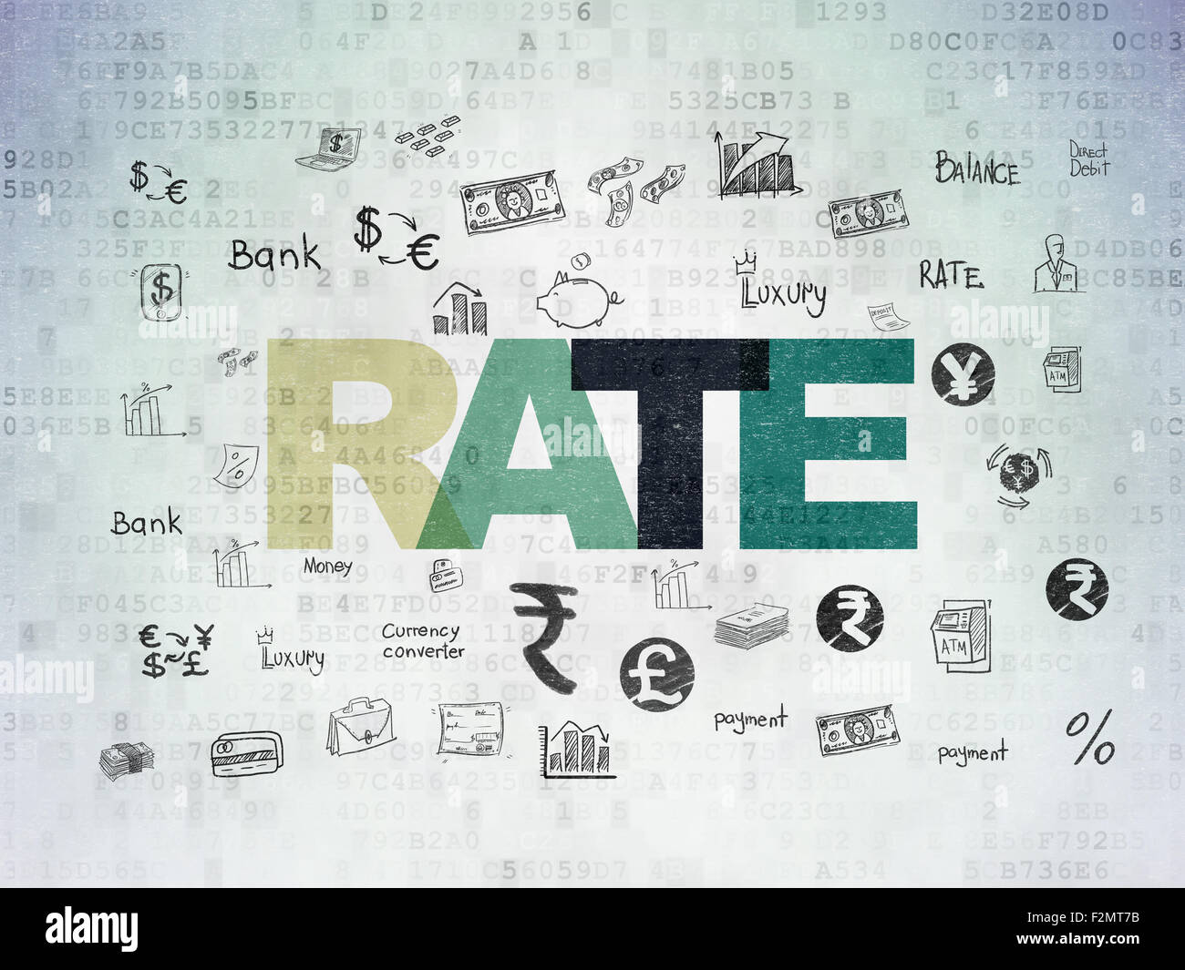 Money concept: Rate on Digital Paper background Stock Photo - Alamy