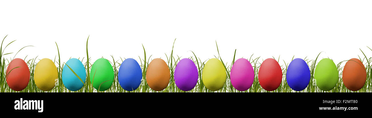Colored easter eggs frame background Stock Photo
