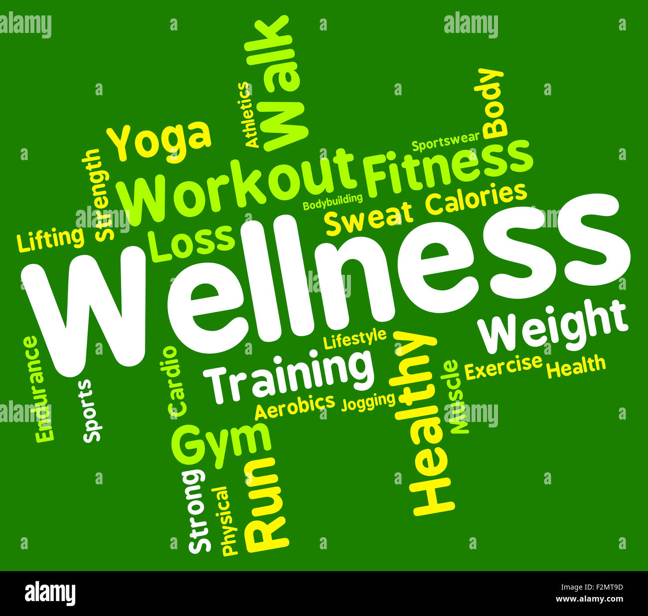 Wellness Words Showing Preventive Medicine And Health Stock Photo