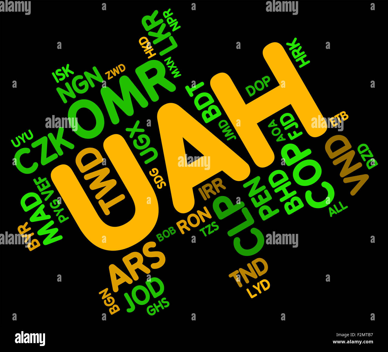 Uah Currency Showing Worldwide Trading And Word Stock Photo - Alamy