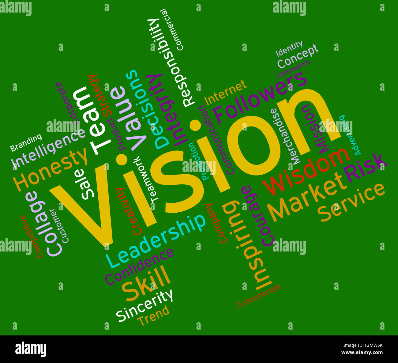 Vision Word Representing Planning Mission And Aspire Stock Photo - Alamy